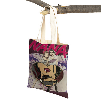 Anime NANA Art ikdienas sieviešu iepirkumu soma japāņu klasiska multfilma audekls sievietēm pircēju soma Ceļojumu rokassomas