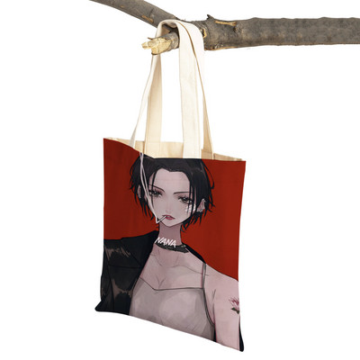 Anime NANA Art ikdienas sieviešu iepirkumu soma japāņu klasiska multfilma audekls sievietēm pircēju soma Ceļojumu rokassomas