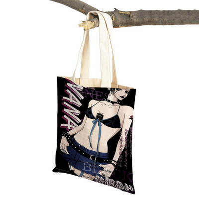 Anime NANA Art ikdienas sieviešu iepirkumu soma japāņu klasiska multfilma audekls sievietēm pircēju soma Ceļojumu rokassomas