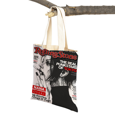 Anime NANA Art ikdienas sieviešu iepirkumu soma japāņu klasiska multfilma audekls sievietēm pircēju soma Ceļojumu rokassomas