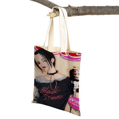 Anime NANA Art ikdienas sieviešu iepirkumu soma japāņu klasiska multfilma audekls sievietēm pircēju soma Ceļojumu rokassomas