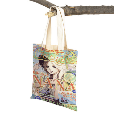 Anime NANA Art ikdienas sieviešu iepirkumu soma japāņu klasiska multfilma audekls sievietēm pircēju soma Ceļojumu rokassomas