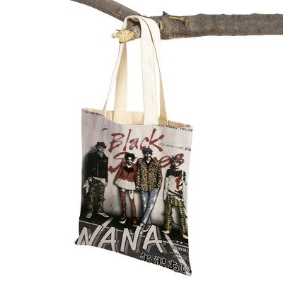 Anime NANA Art ikdienas sieviešu iepirkumu soma japāņu klasiska multfilma audekls sievietēm pircēju soma Ceļojumu rokassomas