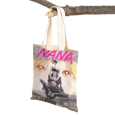 Anime NANA Art ikdienas sieviešu iepirkumu soma japāņu klasiska multfilma audekls sievietēm pircēju soma Ceļojumu rokassomas