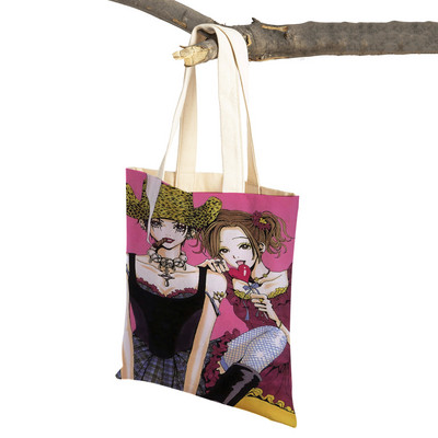 Anime NANA Art ikdienas sieviešu iepirkumu soma japāņu klasiska multfilma audekls sievietēm pircēju soma Ceļojumu rokassomas