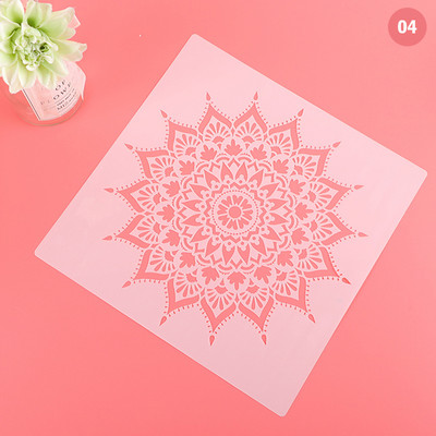 30cm DIY rukotvorina Mandala Okrugla geometrija DIY Šablone za slojeve Slikanje Spomenar Bojanje Album za utiskivanje Ukrasni predložak