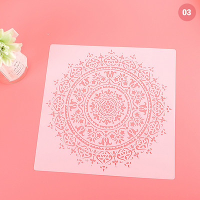 30cm DIY rukotvorina Mandala Okrugla geometrija DIY Šablone za slojeve Slikanje Spomenar Bojanje Album za utiskivanje Ukrasni predložak