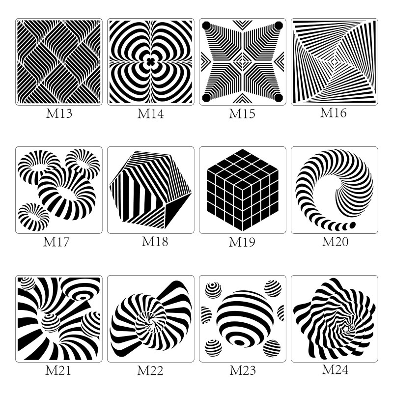 24 τεμάχια με κούφια στένσιλ PET Σετ Πρότυπα καλλιτεχνικών σχεδίων γκράφιτι 6''x 6'' για παιδιά ενήλικες DIY Art Handcraft Scrapbooking HX6A