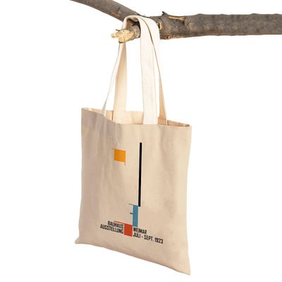 Bauhaus Color Block Geometric Line Moderne retro ženske torbe za kupnju Platnena torba za kupovinu u supermarketu Tote torbica za višekratnu upotrebu