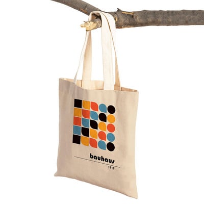 Bauhaus Color Block Geometric Line Moderne retro ženske torbe za kupnju Platnena torba za kupovinu u supermarketu Tote torbica za višekratnu upotrebu