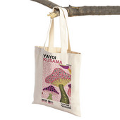 Japāņu Yayoi Kusama Print Shopper Bag Dīvaina sievasmāte Wave Dot Tote Rokassoma Mode Māksla Ikdienas sieviešu pirkumu plecu soma