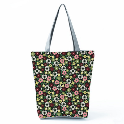 Geantă de mână din pânză pentru femei, broderie colorată, cu imprimeu floral și cu păsări, geantă de umăr pentru femei, geantă reutilizabilă pentru cumpărături femei 1162C