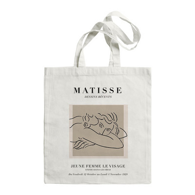 Shopper Ženske torbe na rame Matisse Ljetne Large Capacity Casual Canvas Fun Art Printing Messenger Bag Fashion Harajuku Letter