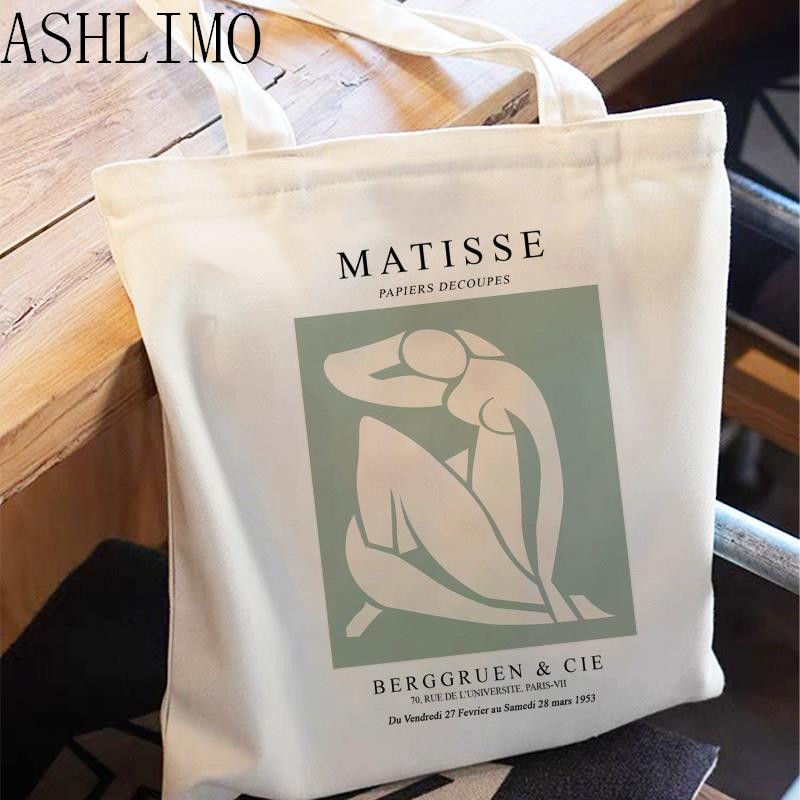 Shopper Ženske torbe na rame Matisse Ljetne Large Capacity Casual Canvas Fun Art Printing Messenger Bag Fashion Harajuku Letter