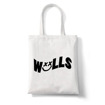 Walls Print Női vásárlótáskák Bevásárlótáska Utazótáska Főiskolai Retro válltáska Nagy kapacitású diákkézitáska