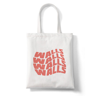 Walls Print Női vásárlótáskák Bevásárlótáska Utazótáska Főiskolai Retro válltáska Nagy kapacitású diákkézitáska