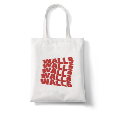 Walls Print Női vásárlótáskák Bevásárlótáska Utazótáska Főiskolai Retro válltáska Nagy kapacitású diákkézitáska