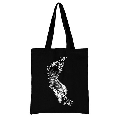 Torba za kupovinu Ženska ručna torba Torba na rame Ženska kupovna platnena torba Višekratna upotreba za putovanje na posao Školska torba velikog kapaciteta S printom perja