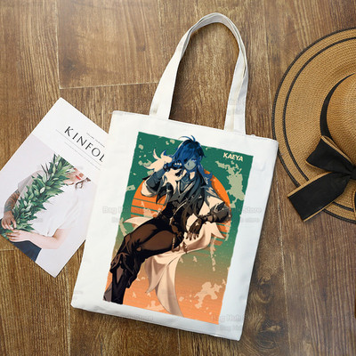 Genshin Impact Venti Hu Tao Shopping Bag Grocery Handbag Zhong Li Raiden Shogun Bolsas De Tela Tote Bolsa Shopping Bag Jute Tote