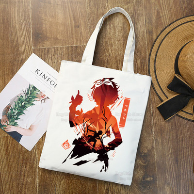 Genshin Impact Venti Hu Tao Shopping Bag Grocery Handbag Zhong Li Raiden Shogun Bolsas De Tela Tote Bolsa Shopping Bag Jute Tote