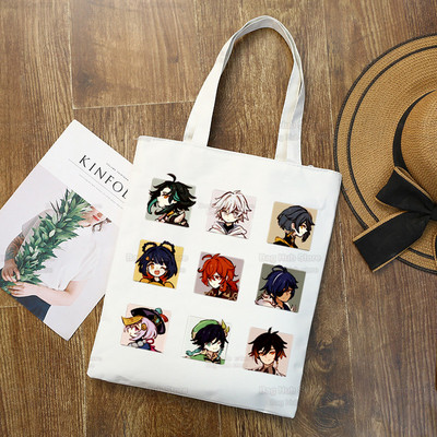 Genshin Impact Venti Hu Tao Shopping Bag Grocery Handbag Zhong Li Raiden Shogun Bolsas De Tela Tote Bolsa Shopping Bag Jute Tote