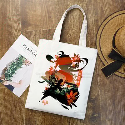 Genshin Impact Venti Hu Tao Shopping Bag Grocery Handbag Zhong Li Raiden Shogun Bolsas De Tela Tote Bolsa Shopping Bag Jute Tote