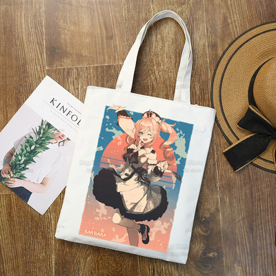 Genshin Impact Venti Hu Tao Shopping Bag Grocery Handbag Zhong Li Raiden Shogun Bolsas De Tela Tote Bolsa Shopping Bag Jute Tote
