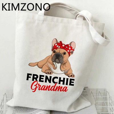 torba za kupnju francuskog buldoga tote shopping bolsa shopper pamuk torba za recikliranje torba ecobag tkanina mreža sacola sac toile