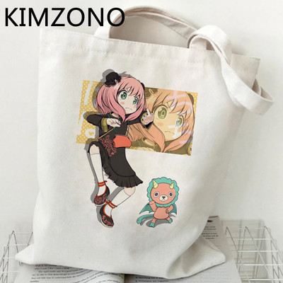 Japāņu anime spiegs X ģimenes iepirkumu soma, kas ir pārstrādāta soma Anya kanvas rokassomiņa Compra austs Sacola audums Sac Tissu