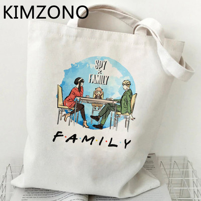 Japāņu anime spiegs X ģimenes iepirkumu soma, kas ir pārstrādāta soma Anya kanvas rokassomiņa Compra austs Sacola audums Sac Tissu