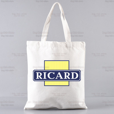 Ricard grafinis animacinis spausdintas drobinis pečių krepšys, moteriškas Harajuku Juokingas, didelės talpos ekologiškas RICARD pirkėjo krepšys