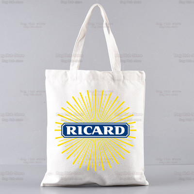 Ricard grafinis animacinis spausdintas drobinis pečių krepšys, moteriškas Harajuku Juokingas, didelės talpos ekologiškas RICARD pirkėjo krepšys