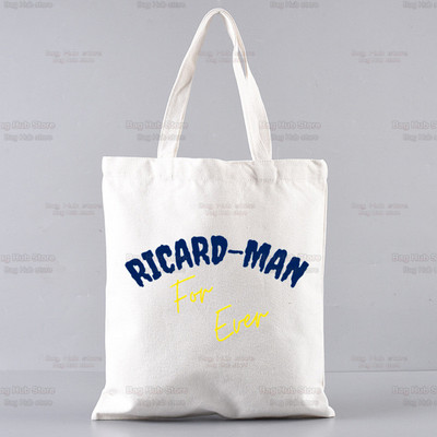 Ricard grafinis animacinis spausdintas drobinis pečių krepšys, moteriškas Harajuku Juokingas, didelės talpos ekologiškas RICARD pirkėjo krepšys