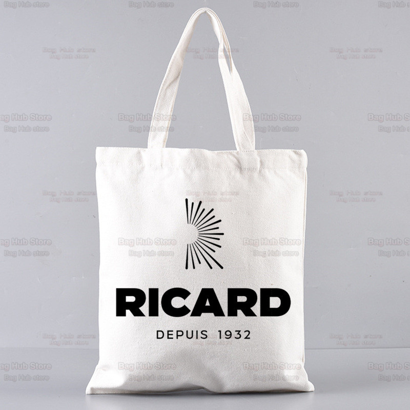 Ricard Graphic Cartoon εκτυπωμένη πάνινη τσάντα ώμου Γυναικεία Harajuku Αστεία μεγάλης χωρητικότητας Eco Environmental RICARD Τσάντα αγορών