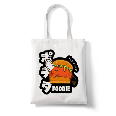 Japānas anime motorzāģis Kawaii Pochita Denji sieviešu iepirkumu soma Pircējs motorzāģis vīrietis anime iepirkumu soma Audekla soma kokvilnas soma