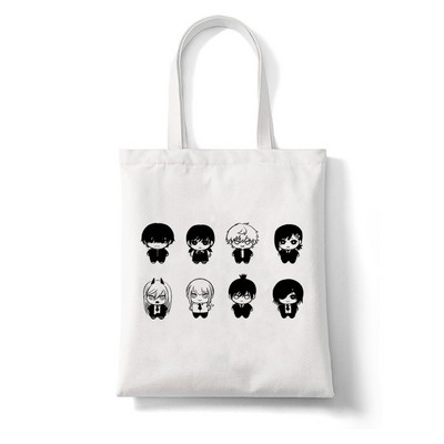 Japānas anime motorzāģis Kawaii Pochita Denji sieviešu iepirkumu soma Pircējs motorzāģis vīrietis anime iepirkumu soma Audekla soma kokvilnas soma