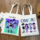 Omori Game Anime Αστείες τσάντες Unisex Προσαρμοσμένη τσάντα από καμβά Εκτύπωση Καθημερινή χρήση Επαναχρησιμοποιήσιμη Travel Casual Τσάντα αγορών