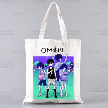 Omori Game Anime Αστείες τσάντες Unisex Προσαρμοσμένη τσάντα από καμβά Εκτύπωση Καθημερινή χρήση Επαναχρησιμοποιήσιμη Travel Casual Τσάντα αγορών