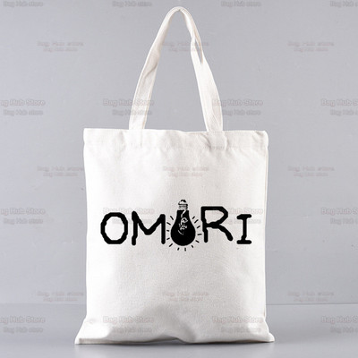 Omori Game Anime Αστείες τσάντες Unisex Προσαρμοσμένη τσάντα από καμβά Εκτύπωση Καθημερινή χρήση Επαναχρησιμοποιήσιμη Travel Casual Τσάντα αγορών