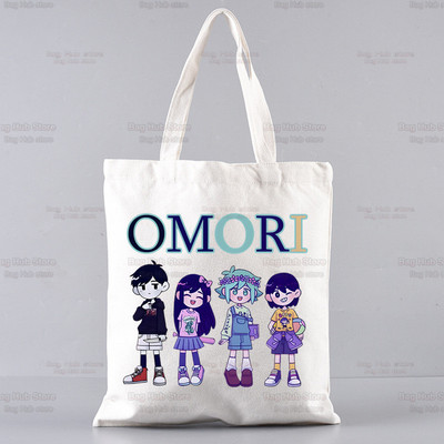 Omori Game Anime Αστείες τσάντες Unisex Προσαρμοσμένη τσάντα από καμβά Εκτύπωση Καθημερινή χρήση Επαναχρησιμοποιήσιμη Travel Casual Τσάντα αγορών