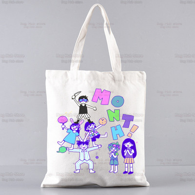 Omori Game Anime Αστείες τσάντες Unisex Προσαρμοσμένη τσάντα από καμβά Εκτύπωση Καθημερινή χρήση Επαναχρησιμοποιήσιμη Travel Casual Τσάντα αγορών