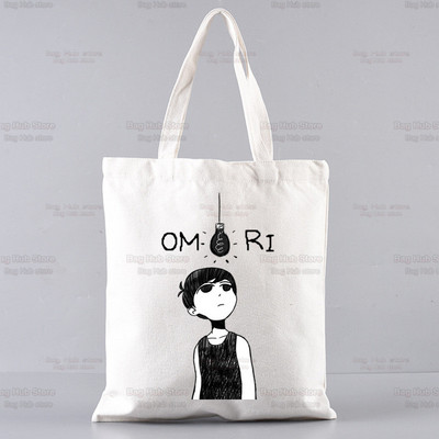 Omori Game Anime Αστείες τσάντες Unisex Προσαρμοσμένη τσάντα από καμβά Εκτύπωση Καθημερινή χρήση Επαναχρησιμοποιήσιμη Travel Casual Τσάντα αγορών