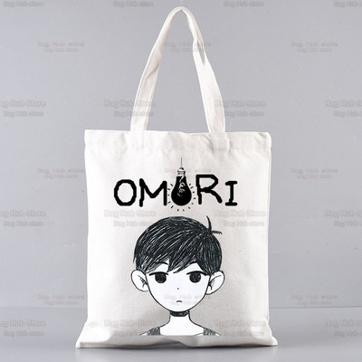 Omori Game Anime Αστείες τσάντες Unisex Προσαρμοσμένη τσάντα από καμβά Εκτύπωση Καθημερινή χρήση Επαναχρησιμοποιήσιμη Travel Casual Τσάντα αγορών