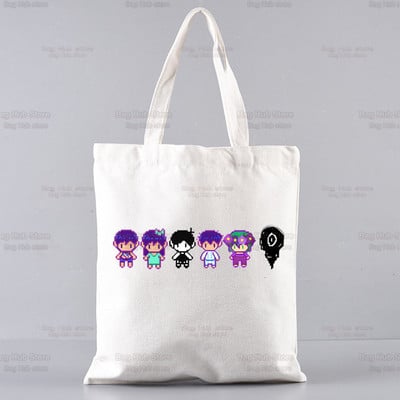 Omori Game Anime Αστείες τσάντες Unisex Προσαρμοσμένη τσάντα από καμβά Εκτύπωση Καθημερινή χρήση Επαναχρησιμοποιήσιμη Travel Casual Τσάντα αγορών