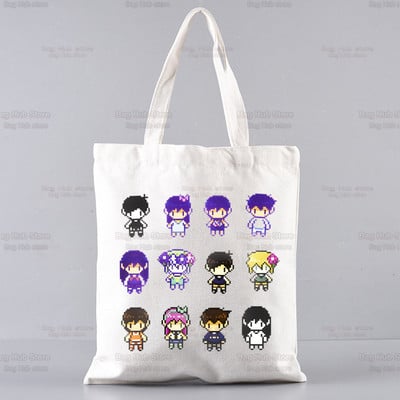 Omori Game Anime Αστείες τσάντες Unisex Προσαρμοσμένη τσάντα από καμβά Εκτύπωση Καθημερινή χρήση Επαναχρησιμοποιήσιμη Travel Casual Τσάντα αγορών
