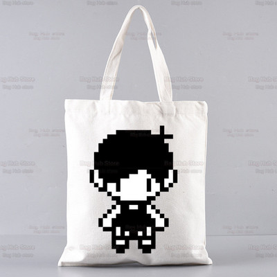 Omori Game Anime Αστείες τσάντες Unisex Προσαρμοσμένη τσάντα από καμβά Εκτύπωση Καθημερινή χρήση Επαναχρησιμοποιήσιμη Travel Casual Τσάντα αγορών