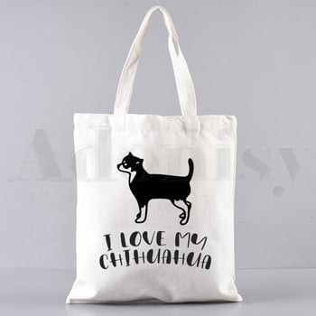 Chihuahua Funny Dog Lovely Fashion Animal Τσάντες 90s Τσάντες ώμου Casual Shopping Girls Handbag Γυναικεία Κομψή τσάντα από καμβά