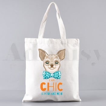 Chihuahua Funny Dog Lovely Fashion Animal Τσάντες 90s Τσάντες ώμου Casual Shopping Girls Handbag Γυναικεία Κομψή τσάντα από καμβά