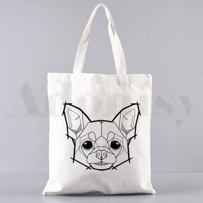 Chihuahua naljakas koer armas mood loom 90ndate käekotid õlakotid vabaaja ostlemine tüdrukute käekott naistele elegantne lõuendist kott
