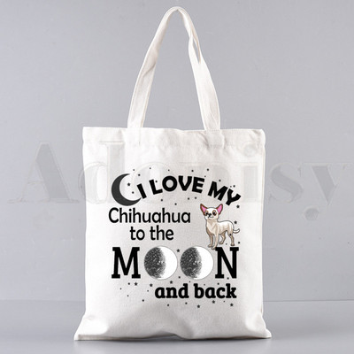 Chihuahua naljakas koer armas mood loom 90ndate käekotid õlakotid vabaaja ostlemine tüdrukute käekott naistele elegantne lõuendist kott